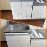 キッチン扉剥がれリペアの施工前と施工後